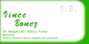 vince boncz business card